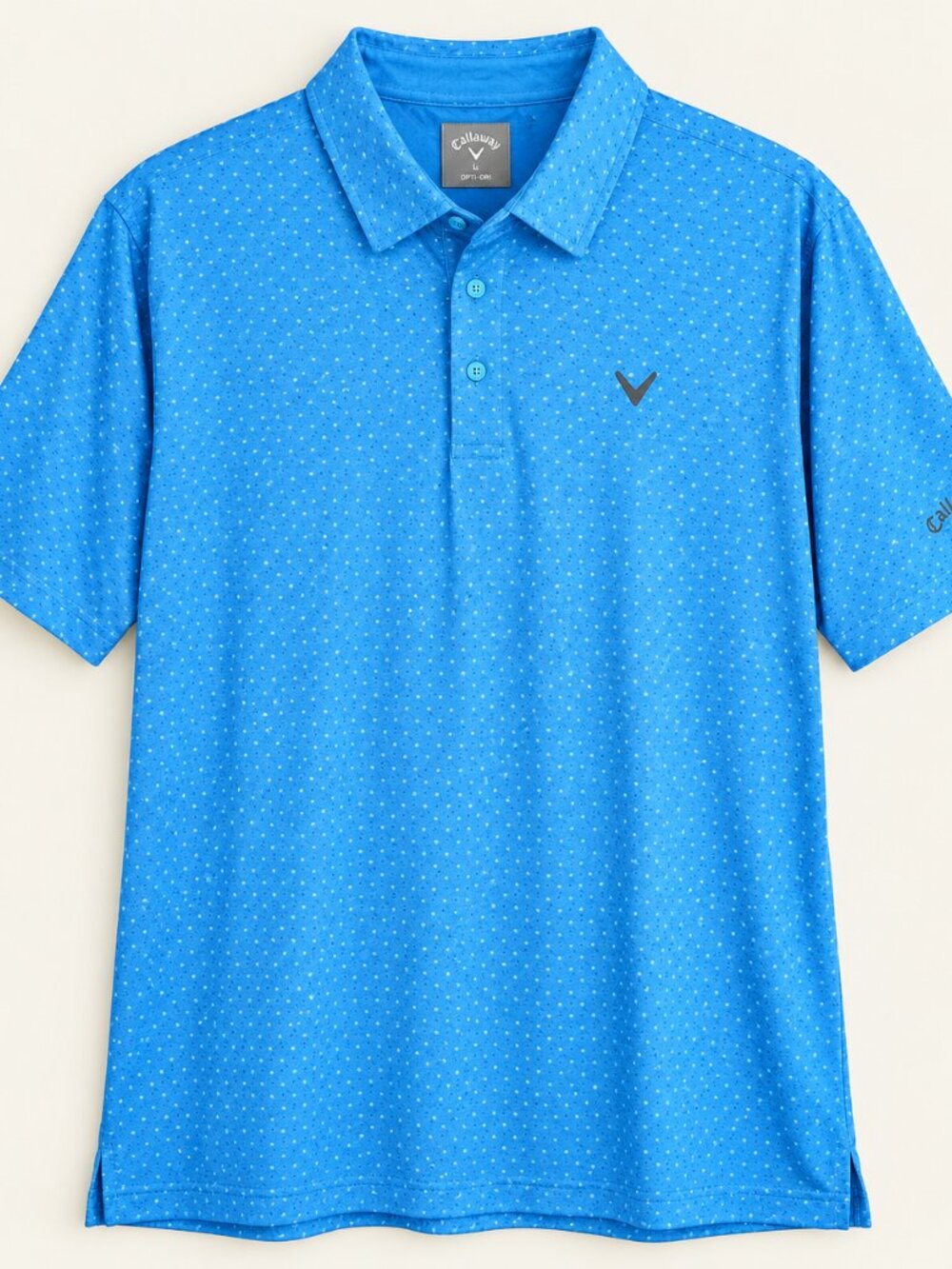 Callaway Opti-Dri Blue Geometric Golf Polo Shirt Men’s L